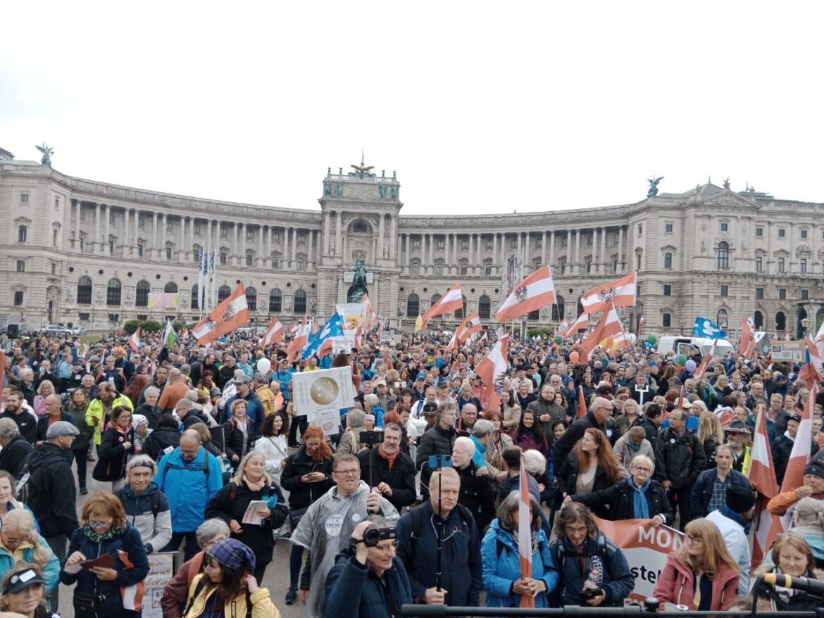 V neděli proběhla ve Vídni velká demonstrace proti válečnému štváčství, zbídačování lidí a covidovému teroru (videa)5 (3)