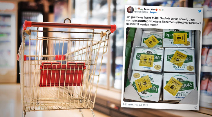 Německé supermarkety připojují zařízení proti krádeži k základním potravinám