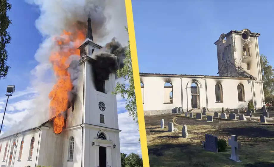 V multikulturním švédském městě někdo vypálil nedávno zrenovovaný kostel5 (10)