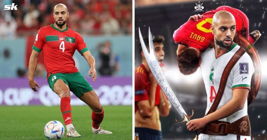 Marocký hráč Sofyan Amrabat šokoval Španělsko válečnými fotomontážemi, které zveřejnil na Instagramu5 (15)