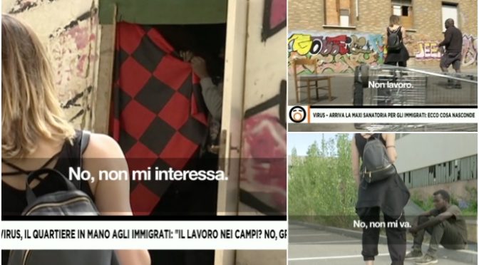 Itálie: Podívejte se na reakce osazenstva černošského ghetta, když se reportérka ptá, zda mají zájem o legální práci (video)