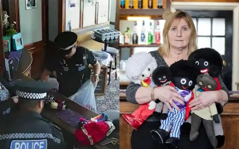 Britská policie provedla razii v hospodě, protože majitelka údajně vystavila „rasistické panenky“