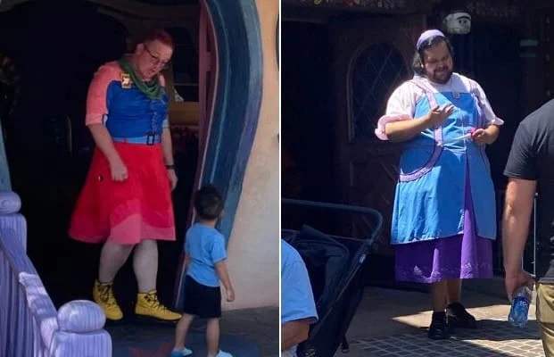 V Disney parku vítají děti muži oblečení v ženských šatech5 (14)