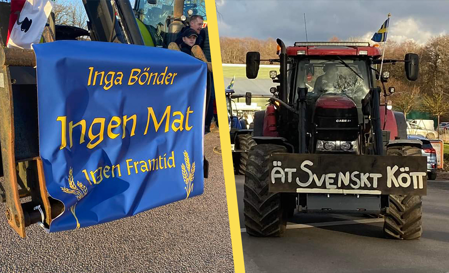 Protesty farmářů pokračují: Mezi posledními vyjeli s traktory i švédští zemědělci (video)5 (9)