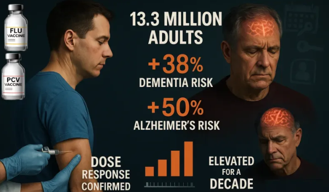 Studie: Časté očkování je spojeno se zvýšeným rizikem demence a Alzheimerovy choroby o 38–50 %
