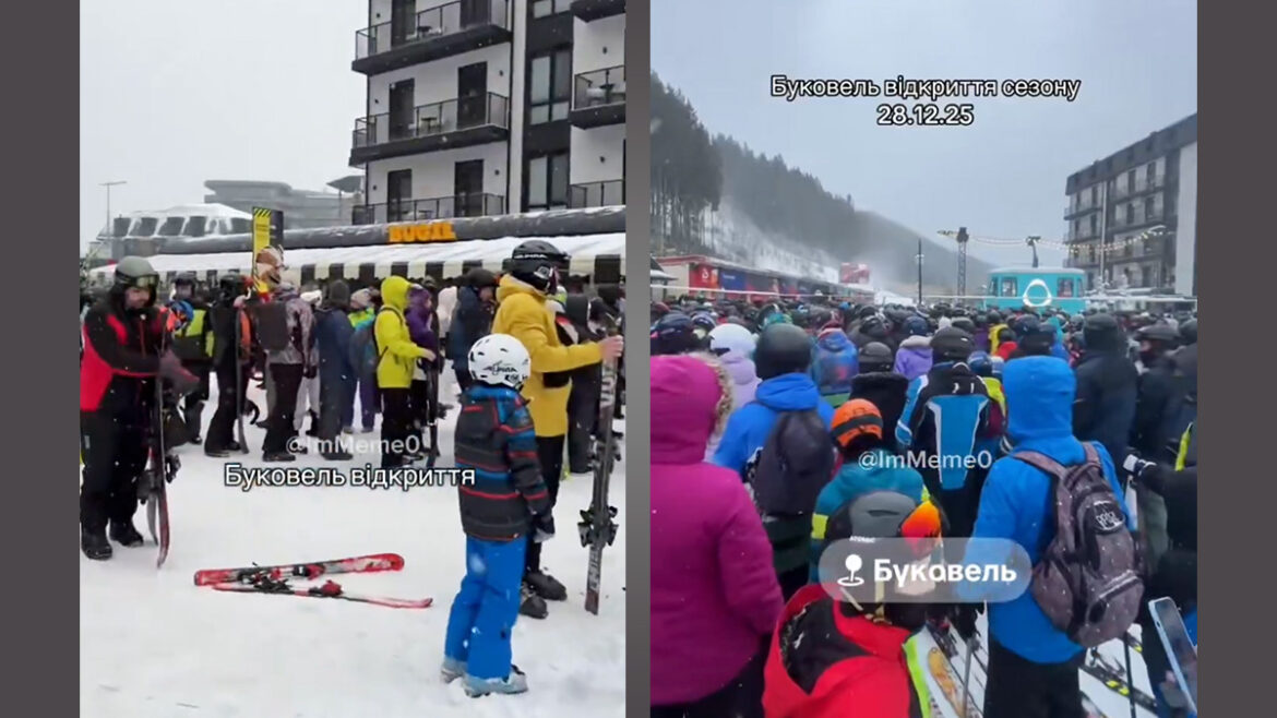Obrovské davy rekreantů v ukrajinském lyžařském středisku Bukovel (video)4.7 (29)