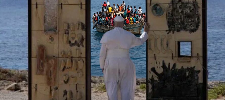 Papež odmítl pozvání na oslavy do rodné Ameriky, raději na Lampeduse vítal nově vyloděné muslimské ilegály (video)